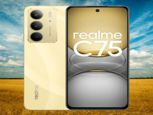 Realme C75 smartphone with large battery and smooth display