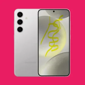 Samsung Galaxy S24 smartphone front and back view showcasing design and features