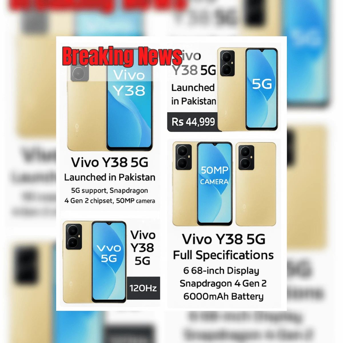 Vivo Y38 5G officially launched in Pakistan – front and back design