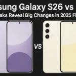 Samsung Galaxy S26 vs S25 comparison image showing design, display and major leaked upgrades