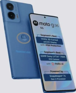 Motorola G96 5G smartphone design with AMOLED display and triple camera setup