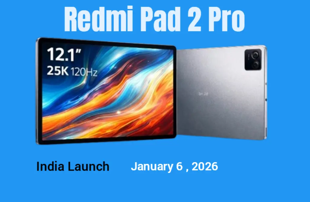 Redmi Pad 2 Pro tablet in India – 12.1-inch 2.5K display, Snapdragon 7s Gen 4, 120Hz refresh rate, 12000mAh battery, launching January 6, 2026